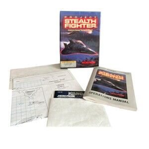 Microprose Project Stealth Fighter for Commodore 64 Manual Maps Original Box